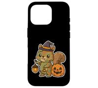 Custodia per iPhone 16 Pro Zombie Scoiattolo Strega Cappello Lanterna
