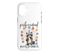 Custodia per iPhone 16 Professionista Overthinker Raccoon Coffee Lover