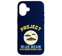 Custodia per iPhone 16 Progetto Blue Beam Retro UFO Fantascienza Design Divertente