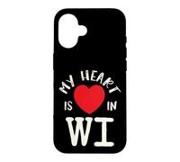 Custodia per iPhone 16 Proud State My Heart Is In WI Wisconsin