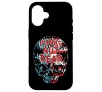 Custodia per iPhone 16 Punks Not Dead Punk Rock USA Bandiera Vinile Record LP Skull