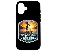 Custodia per iPhone 16 Questa ragazza ama SUP amante donna standup paddle carino
