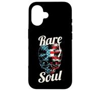 Custodia per iPhone 16 Rare Soul Music Vintage USA Flag DJ Giradischi Vinile Skull