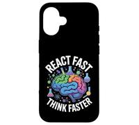 Custodia per iPhone 16 React Fast Think Più Veloce Science Brain Design