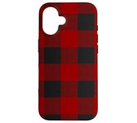 Custodia per iPhone 16 Red Buffalo Design Christmas Decor Plaid Pattern