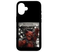Custodia per iPhone 16 Red Devil, meme selfie divertente, ultimo giorno di scuola