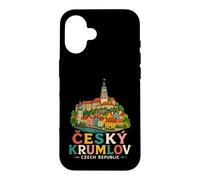 Custodia per iPhone 16 Regalo di punto di riferimento di viaggio della Repubblica Ceca di Cesky Krumlov disegnato a mano