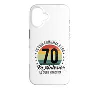 Custodia per iPhone 16 regalos para hombre cumpleaños 70 español Feliz Setenta años