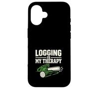 Custodia per iPhone 16 Registrazione Terapia Logger Terapia Umorismo Motosega Life Forest