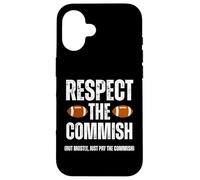 Custodia per iPhone 16 Respect The Commish Funny Fantasy Football Commissioner