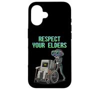 Custodia per iPhone 16 Respect Your Elders Retro Computer Gamer Girl Fun VR Gaming
