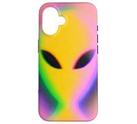 Custodia per iPhone 16 Retro Alien Aura Psychedelic Rainbow Aesthetic Cryptozoology