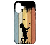 Custodia per iPhone 16 Retro anni Ottanta circo Stile giocoliere giocoliere Silhouette