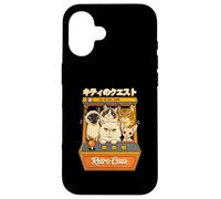Custodia per iPhone 16 Retro Arcade Cats Kitty Quest Feline Gamer Videogioco
