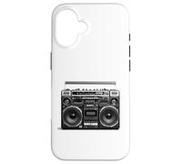 Custodia per iPhone 16 Retro Boom Box anni '80 '90, Ghetto Blaster Cassette Tape Player
