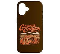 Custodia per iPhone 16 Retro Grand Canyon National Park Vintage Style 80s