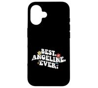 Custodia per iPhone 16 Retro Groovy Best ANGELINE Ever Nome Festa della mamma Ragazza