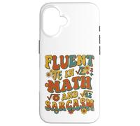 Custodia per iPhone 16 Retro Ondulato Fluente In Matematica E Sarcasmo Groovy Flower Teacher