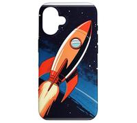 Custodia per iPhone 16 Retrò, razzo, nave, in, spazio