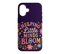 Custodia per iPhone 16 Retro Teacher Helping Little Minds Bloom Floral Citazione