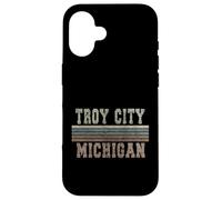 Custodia per iPhone 16 Retro Troy città Michigan