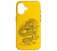 Custodia per iPhone 16 Retro Vintage Zodiac Lunar New Year Black Chinese Dragon