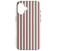 Custodia per iPhone 16 Righe Classiche Marrone Castagna