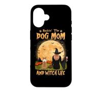Custodia per iPhone 16 Rocking The Dog Mom And Witch Life Corgi Halloween