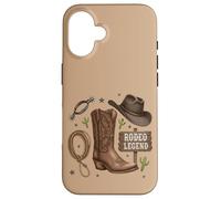 Custodia per iPhone 16 Rodeo Legend - Cappello da cowboy stile western, stile country life