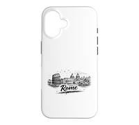 Custodia per iPhone 16 Roma Italia Colosseo Città del Vaticano Sketch Art
