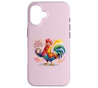 Custodia per iPhone 16 Rooster Country Decor Chicken Gallo Coffee Morning Cafe