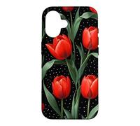 Custodia per iPhone 16 Rose rosse Midnight Darkness Fiori Floreale