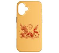Custodia per iPhone 16 Sak Yant Tatuaggio Naga Serpente Bangkok Yantra Thailandia