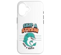 Custodia per iPhone 16 Salta una cannuccia Salva i delfini Giornata della Terra Proteggi gli oceani