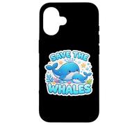 Custodia per iPhone 16 Salvare le balene amante Giornata della Terra Ambiente Ecologia Cute Kid