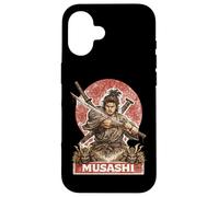 Custodia per iPhone 16 Samurai Guerriero Musashi, Giapponese Sword Fighter