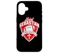 Custodia per iPhone 16 San Sebastiano Patrono dei giocatori di calcio Atleta sportivo