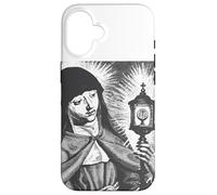 Custodia per iPhone 16 Santa Chiara d'Assisi Santa Cattolica Italiana Donna