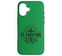 Custodia per iPhone 16 Santa Faustina Prega Per Noi Croce Cattolica
