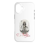 Custodia per iPhone 16 Santa Muerte Scythe Globe Clessidra Rose Folk Saint