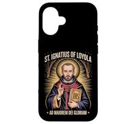 Custodia per iPhone 16 Sant'Ignazio di Loyola Ad Maiorem Dei Gloriam Gesuita Cattolico