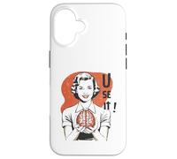 Custodia per iPhone 16 Sarcastic Retro Use It Brain Funny Psychology Mind 1950s