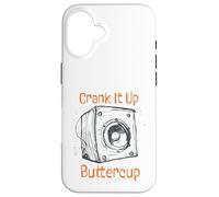 Custodia per iPhone 16 Sarcastico amante della musica Crank it up Buttercup