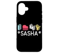 Custodia per iPhone 16 Sasha personalizzato cane nome Sasha Pet Lover