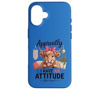 Custodia per iPhone 16 Sassy Highland Cow "Apparentemente ho un atteggiamento" divertente