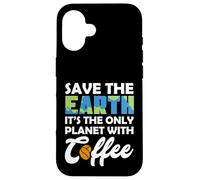 Custodia per iPhone 16 Save Earth The Only Planet With Coffee Earth Day