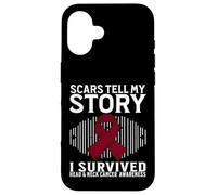 Custodia per iPhone 16 Scars Tell My Story Head and Neck Cancer Awareness Survivor