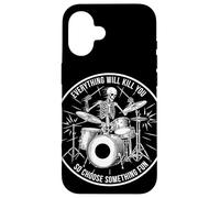 Custodia per iPhone 16 Scheletro Drummer Everything Will Kill You Funny