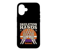 Custodia per iPhone 16 Scheletro Mani Alzate Retro Halloween Tram