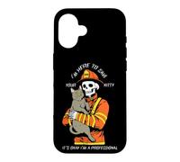 Custodia per iPhone 16 Scheletro pompiere divertente I'm Here To Save Your Kitty